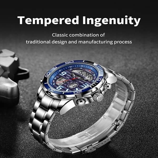 men luxury dual display watch 2