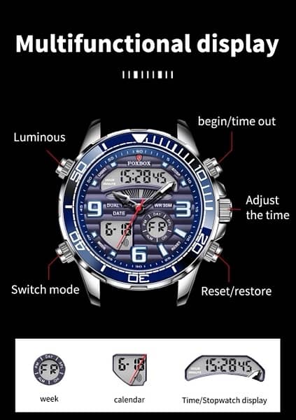 men luxury dual display watch 3