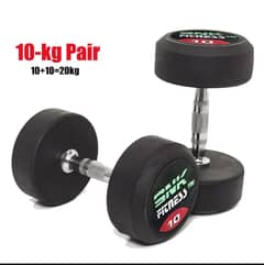 SNK fitness Pair of 10kg Rubber Coated Dumbells