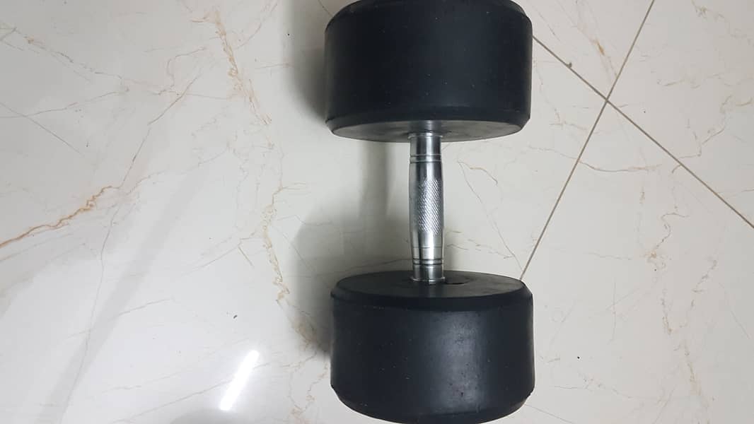 SNK fitness Pair of 10kg Rubber Coated Dumbells 3