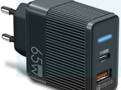 Fast Charger. 65W GaN PD fast charger. For Mobile Phone & Laptop.