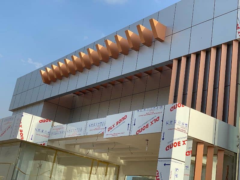 Alucobond cladding sheet installation and signboards 3