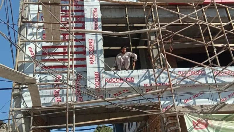 Alucobond cladding sheet installation and signboards 8