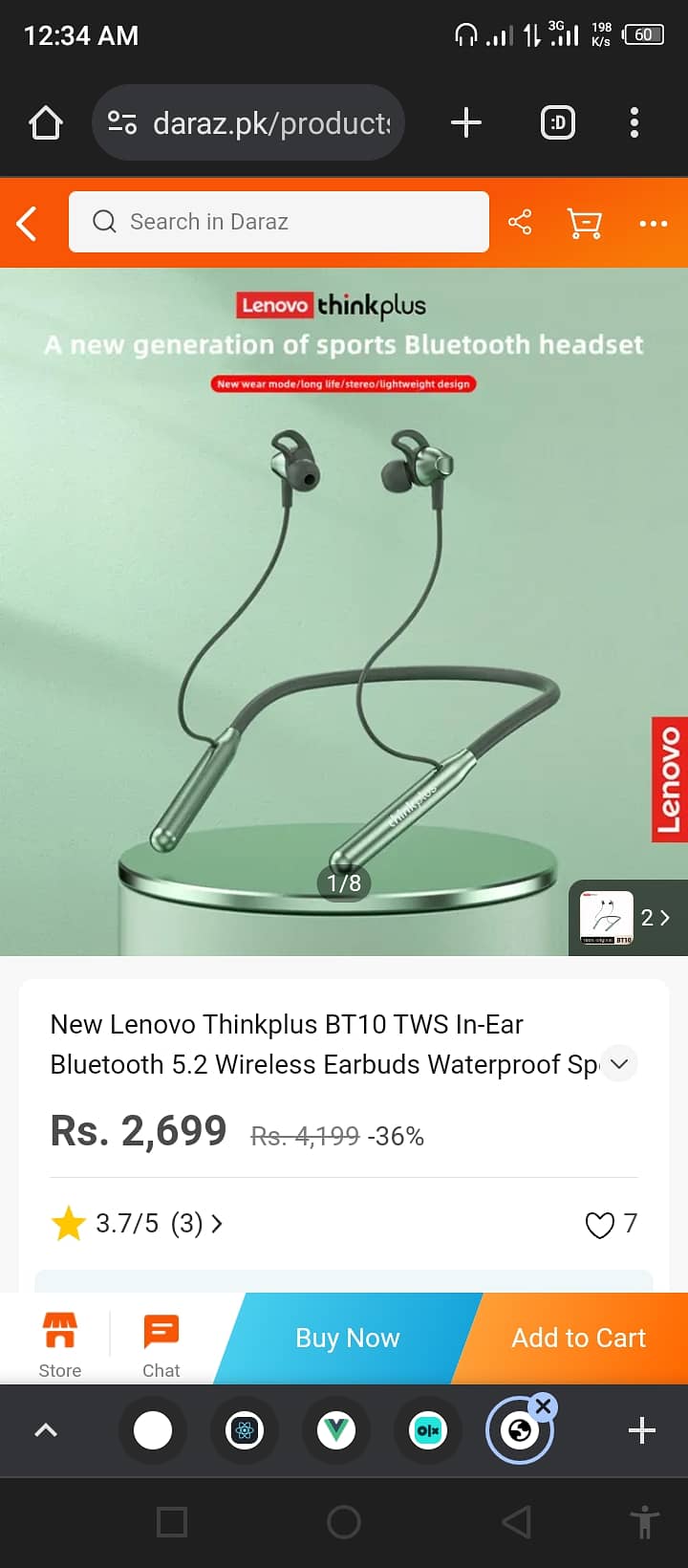New Lenovo Thinkplus BT10 Bluetooth 5.2 Wireless Neckband 12