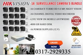Hikvision 5.0 MP 16 HD CCTV Camera's Bundle 0