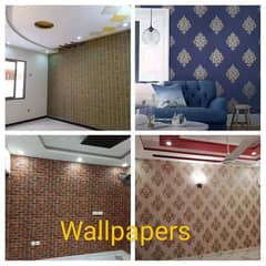 LED wall wallpapers wpvc wall panels Artificial grass wooden floors