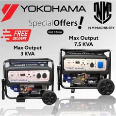 Yokohama Generator Max Output 3 KvA/Max Output 7.5 KvA Discount Offer 0