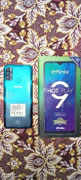Infinix hot9play turbo for sale 4gb ram 64gb memory not open only mob 1