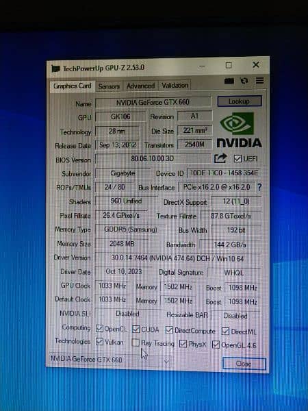 Nvidia Gigabyte GTX 660 2gb 1