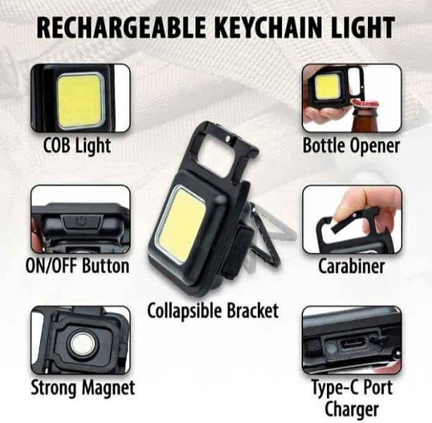 COB LED Car  Keychain Mini LED Small Powerfull Flashlight 2