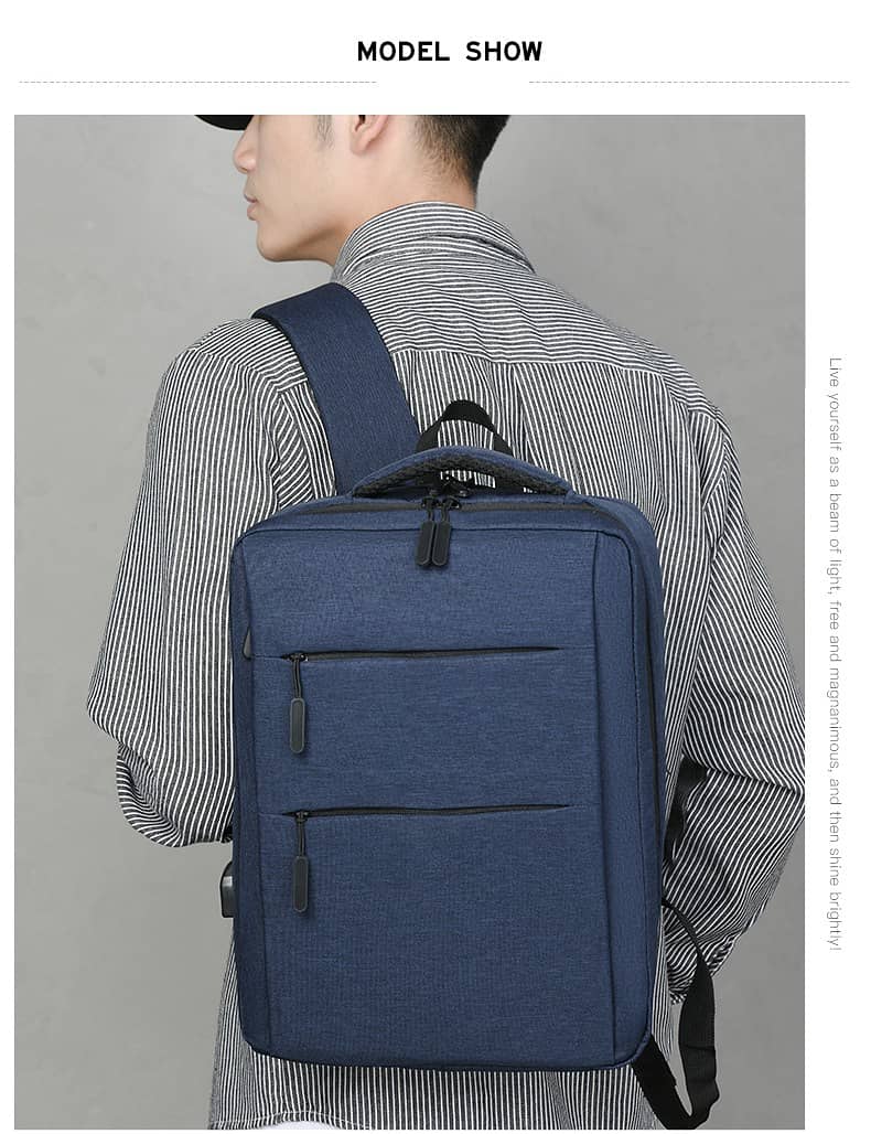 Laptop & Travel Backpack, USB Port, Dual Compartment For Office & Busi 9