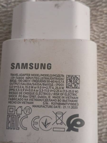 Samsung Galaxy ka 25 Wat super fast original box wal Charger for 3