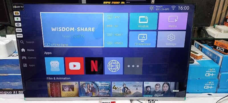 65" 4k Samsung Smart led tv UHD Bezel'less Crystal Glass voice control 4