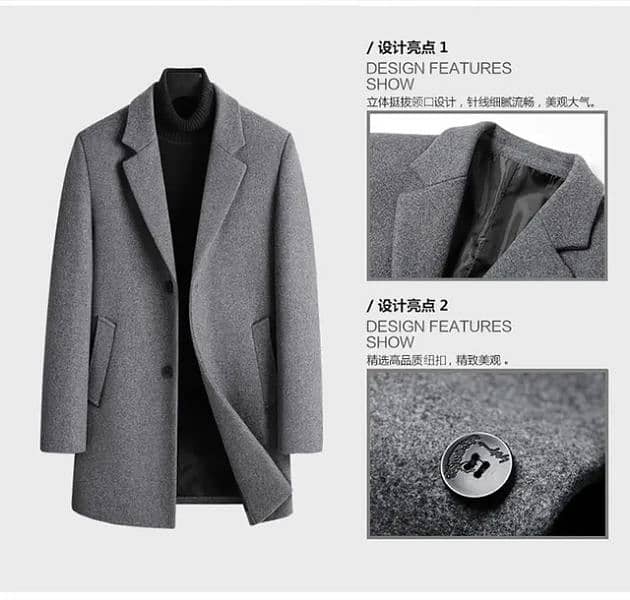 Mens branded  wool long coats imported 3