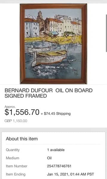 BERNARD DUFOUR OIL ON BOARD SIGNED FRAME 3