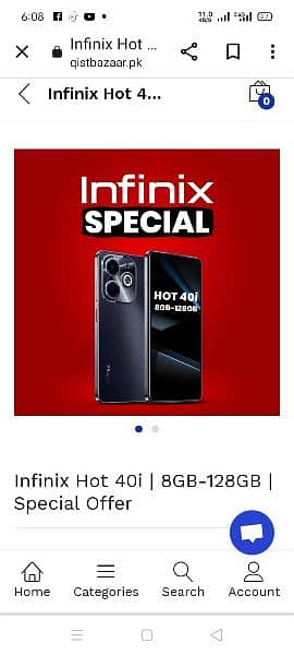 infinix hot 40 8/256 mobile on Installment 0