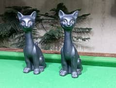 1920s Antique lucky black cats figurine