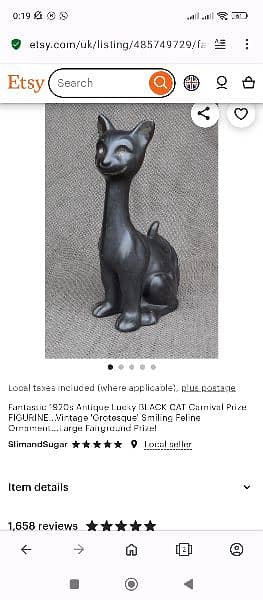 1920s Antique lucky black cats figurine 6