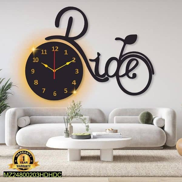 bicycle  design luminated wall clock with backlight 0
