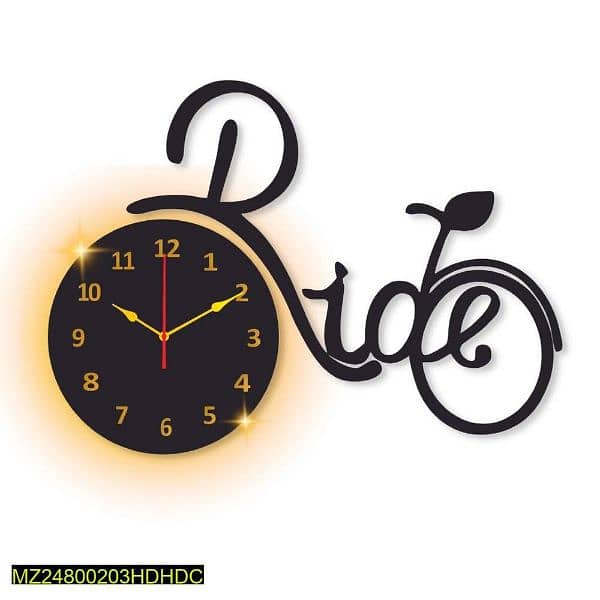 bicycle  design luminated wall clock with backlight 1