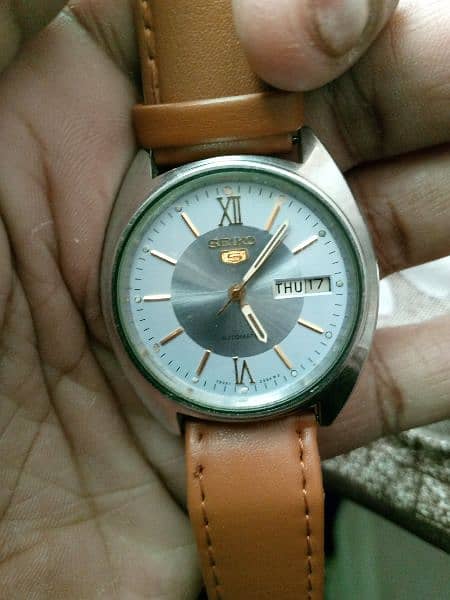 Seiko 5 automatic 6309-8980 sky blue dial vintage mens watch 0