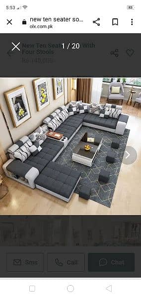 new design full setting u shape sofa set 12