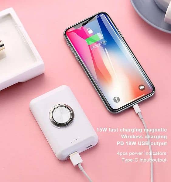 Power Box USB Back Up Power Bank Wireless 500mAh Quick Charge 15W 2