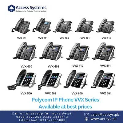 IP Phone Polycom VVX 300 VVX310 VVX400 VVX410 VV500 VVX600 Module Voip 7