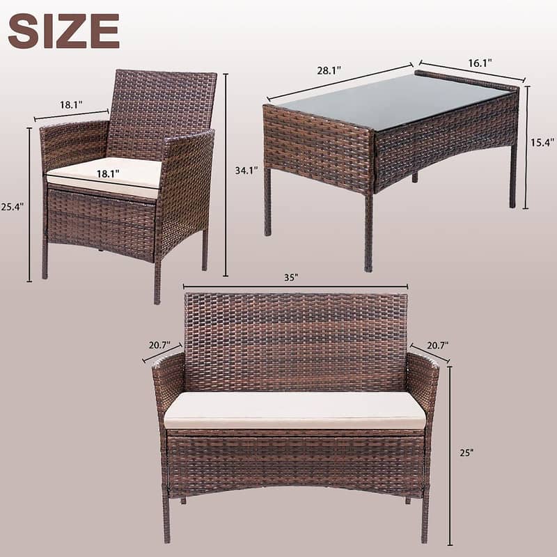 Rattan Sofa set, Complete Sofa set, L shape and single anf 2 pieces 11