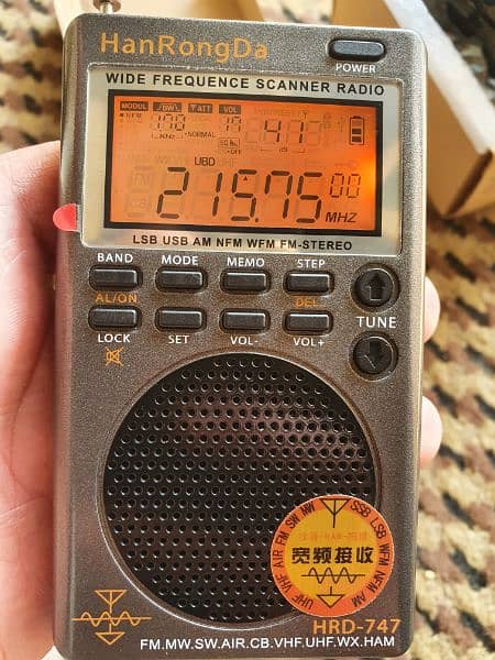 Hrd-747 LW MW FM SW WB UHF VHF Ultra Portable Digital Radio for sale 0