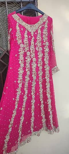 Pink Coloured Frock with duppata and Lehnga