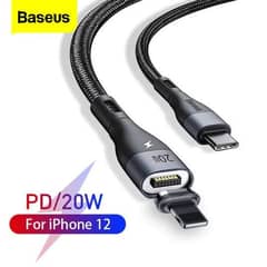 Baseus Type-C to IP Zinc Magnetic Safe Fast Charging Data Cable 1m/2m 0