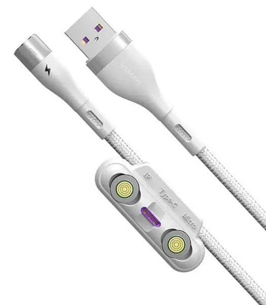 Safe Fast Charging Cable USB to M+L+T Baseus Zinc Magnetic 3 in 1 1