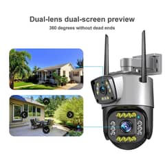 PTZ Wifi Outdoor Wireless Dual Lens IP Camera 2Mp+2Mp 4Mp Night Vision 0