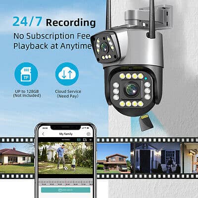 PTZ Wifi Outdoor Wireless Dual Lens IP Camera 2Mp+2Mp 4Mp Night Vision 1