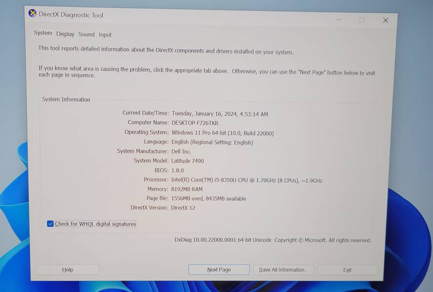 Dell Latitude 7490 Touch Screen | Core i5 | 8th Gen | 8gb 256 gb ssd 9