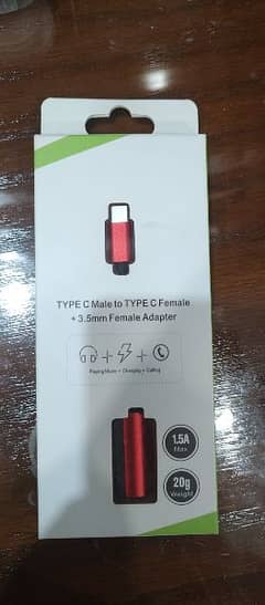 Type-C Male to Type-C Female + 3.5mm Female Adapter Red