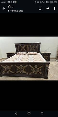 elegant bed with dressing table