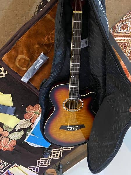 tansen semi acoustic guitar with high quality padded bag 7