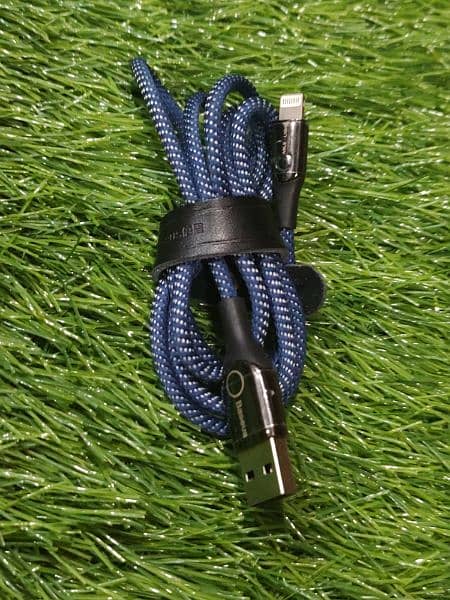 Baseus USB to iPhone Cable 1M Blue Braided Cable Pouch Packing 0