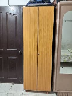 Strong Slim Wood Cupboard with Wheels