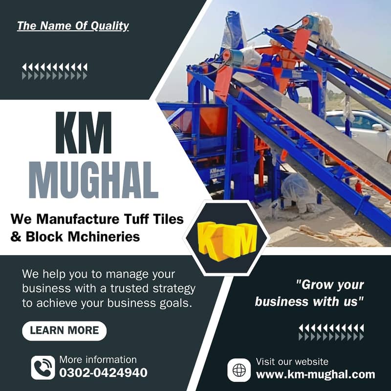 concrete paver block machie, Flyash brick making machine, KM MUGHAL 10