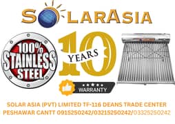 Solar Asia 300L Stainless Steel Solar Water Geyser 10 Year Warranty