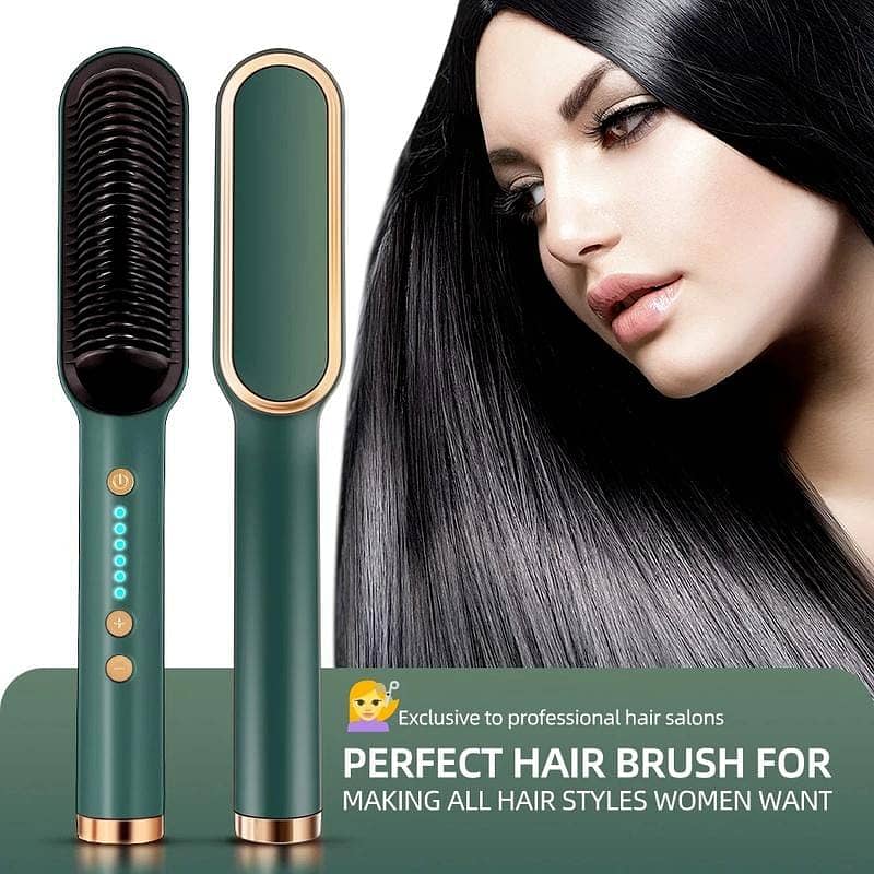 HQT-909B Hair Straightener Ceramic Heated Hair Brush 3