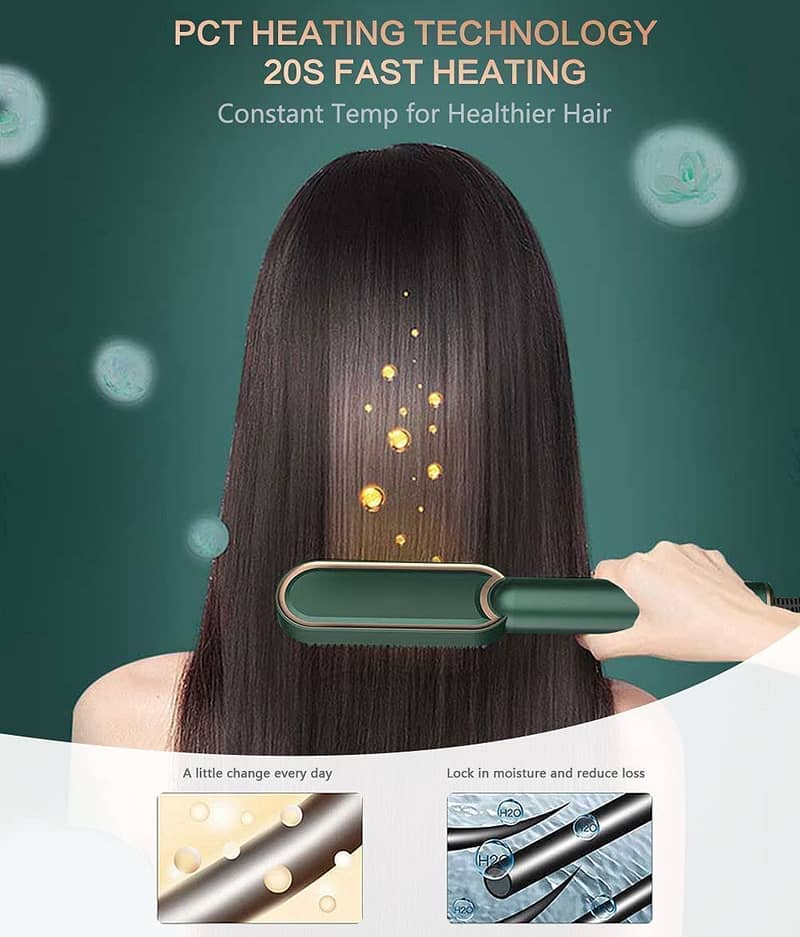HQT-909B Hair Straightener Ceramic Heated Hair Brush 7