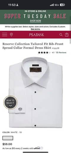 Reserve Tailored Fit Formal Shirt