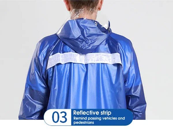 PVC Raincoat with Trouser and Reflectors -100% Waterproof- Imported 6