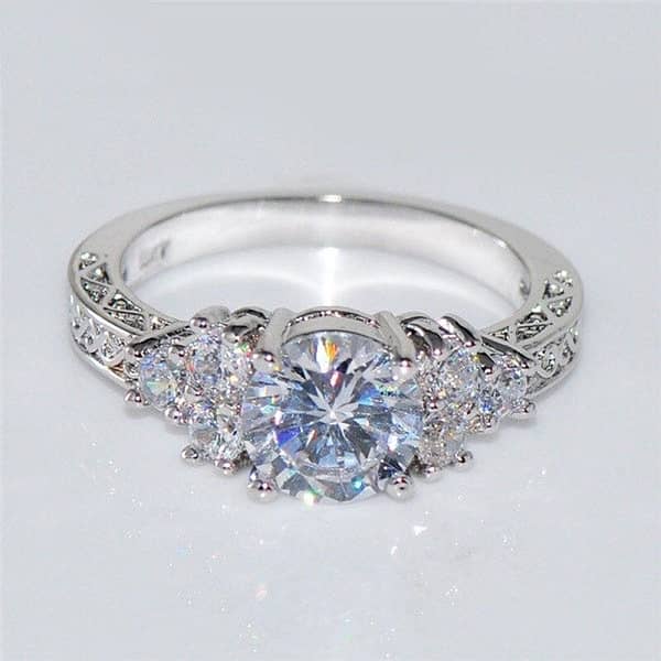 Amazing shinny silver zircon ring 4