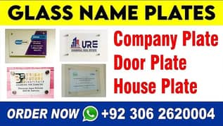 Name Plate Printing Glass House Door Home Office Steel Doctor Logo LED 0