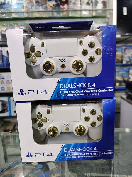 PS4 controller with golden buttons Gaming Accessories 1082714473